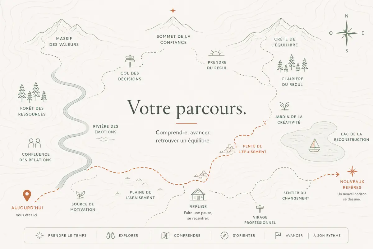 Carte représentant le parcours des particuliers